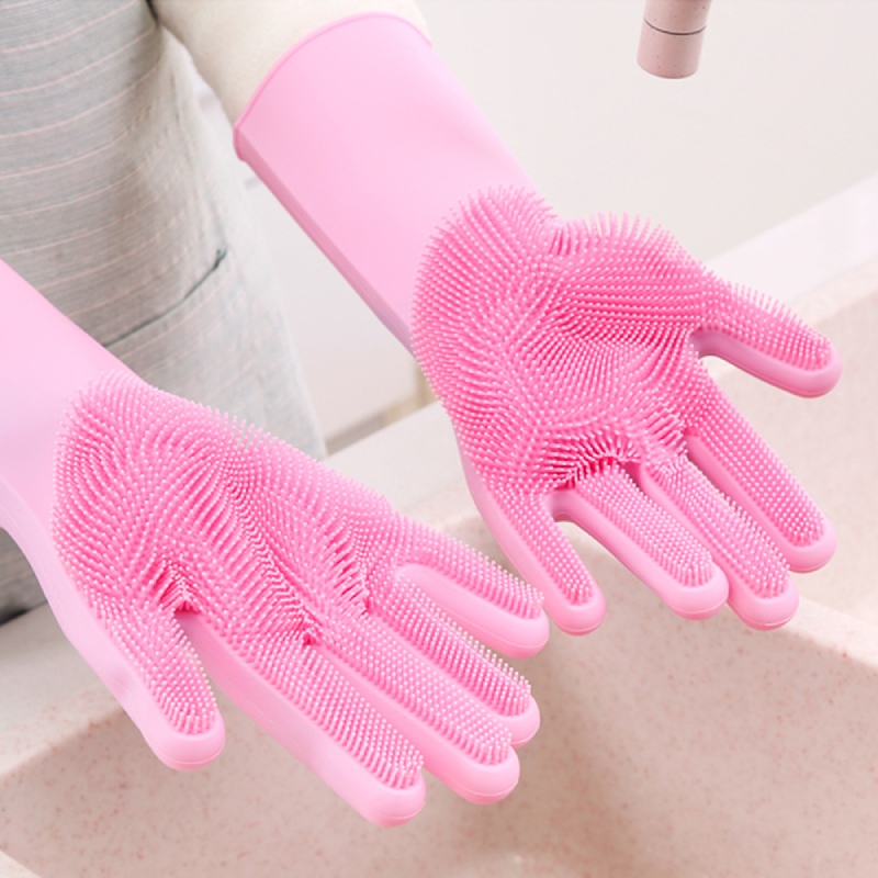 Găng Tay Rửa Chén Silicon Thần Thánh Chống trơn trượt 5