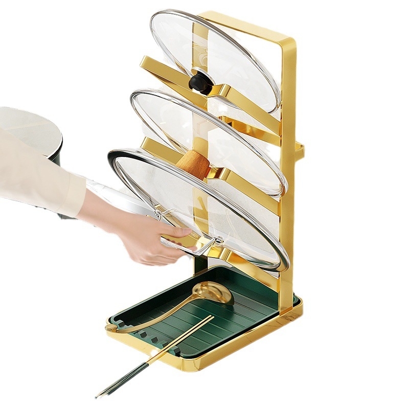 Giá Cài Nắp Vung Nồi 3 Tầng Phong Cách Bắc Âu Chịu Lực 5