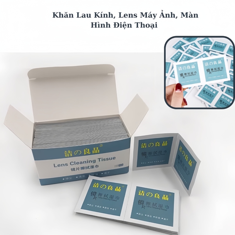 Hộp 100 Khăn Lau Kính Nhanh Khô Dùng 1 Lần 4