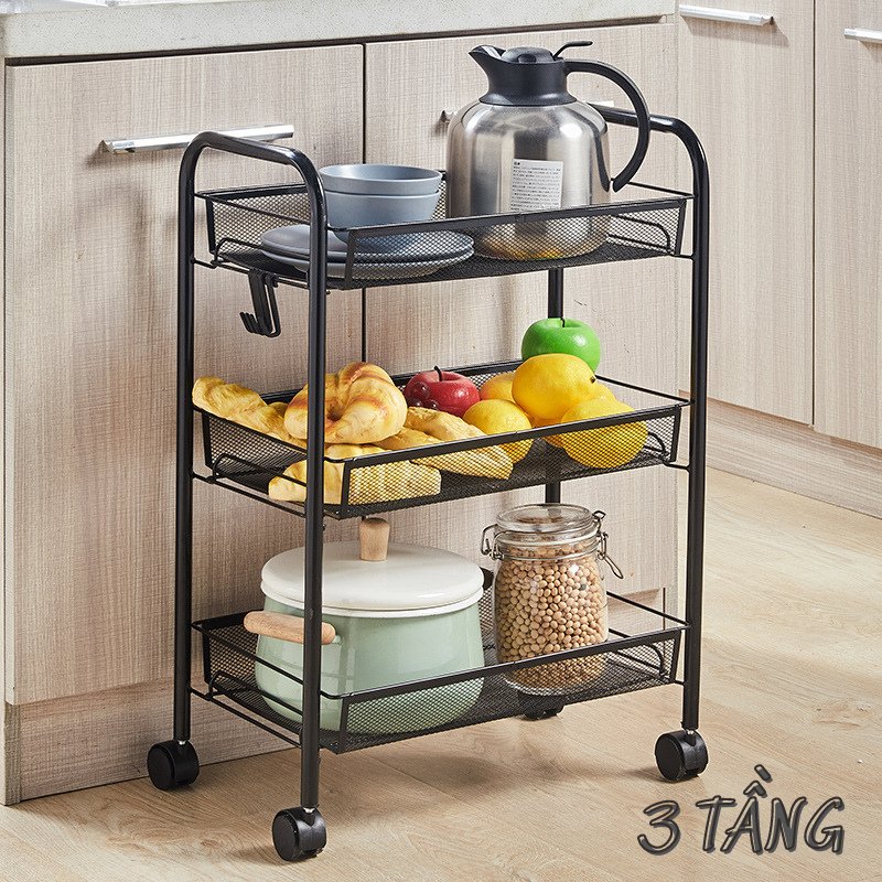 Kệ Spa Lưới Thép 3 Tầng Có Bánh Xe 4