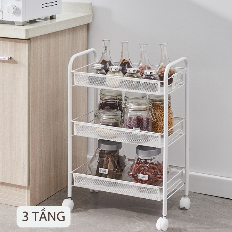 Kệ Spa Lưới Thép 3 Tầng Có Bánh Xe 5