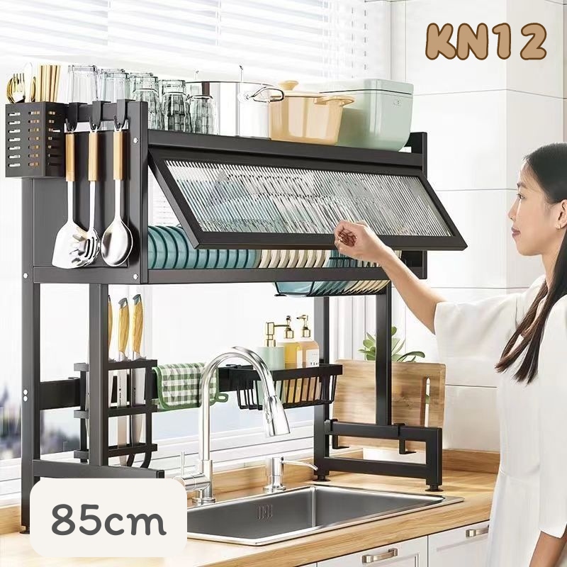 Kệ Tủ Úp Chén Có Nắp Đậy Trên Bồn Rửa Bát 85cm 5