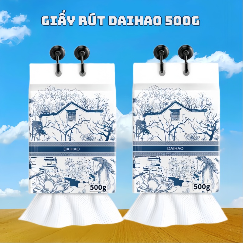 Khăn Giấy Rút DAIHAO Bao Trắng Xanh 5