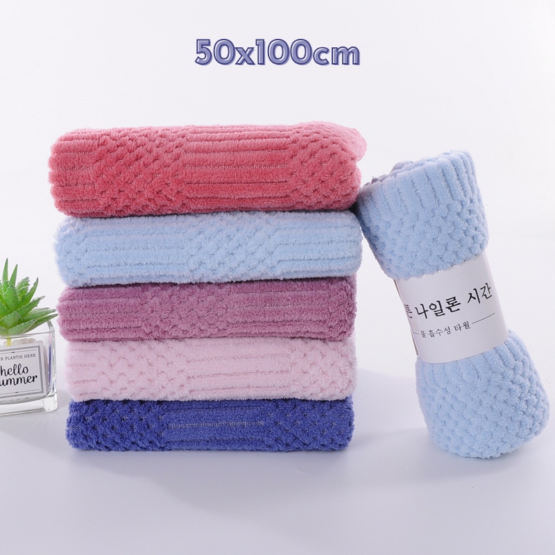 Khăn Tắm Sợi Siêu Mềm Thế Hệ Mới 50x100CM Có Viền 4