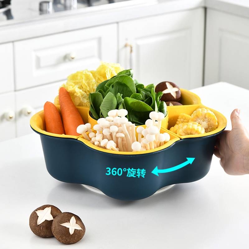 Khay Bông Hoa Xoay 360 Độ Đựng Rau Tiện Lợi 5