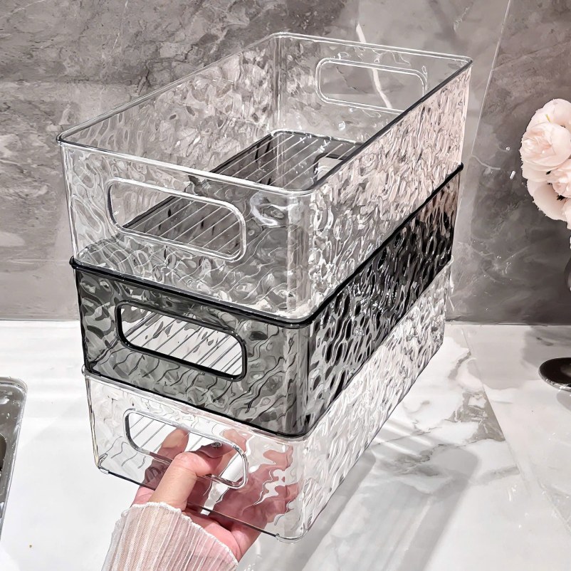 Khay Đựng Đồ Dùng Trong Suốt Vân Sóng 4
