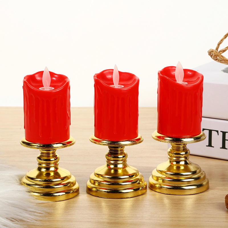 Nến Điện Tử Led Vỏ Nhựa Kèm Chân Đèn 5