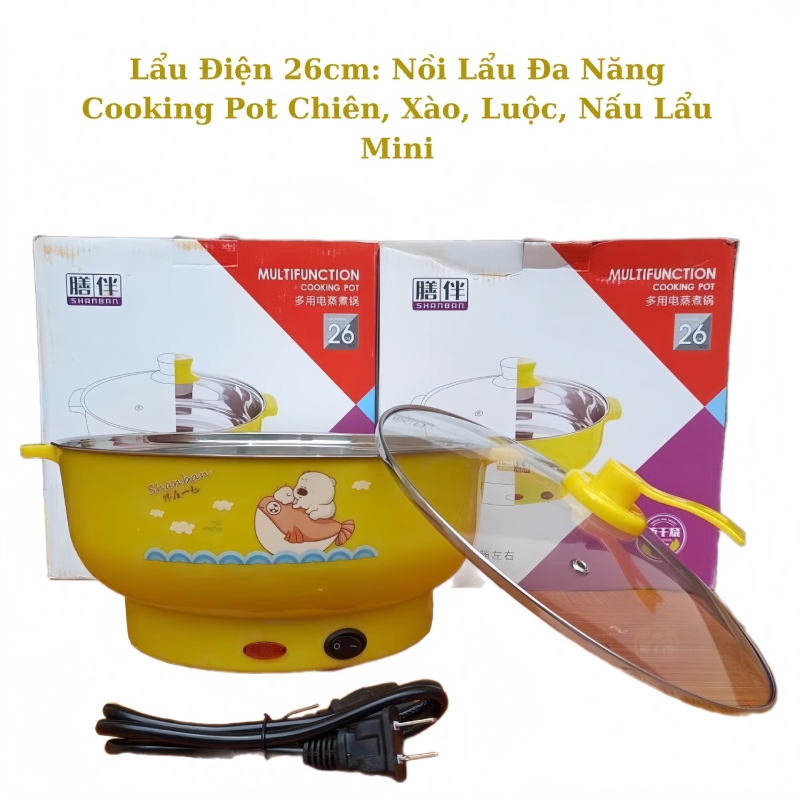 Nồi Lẩu Đa Năng Cooking Pot Chiên Xào Luộc Nấu Lẩu Mini 26cm - 5