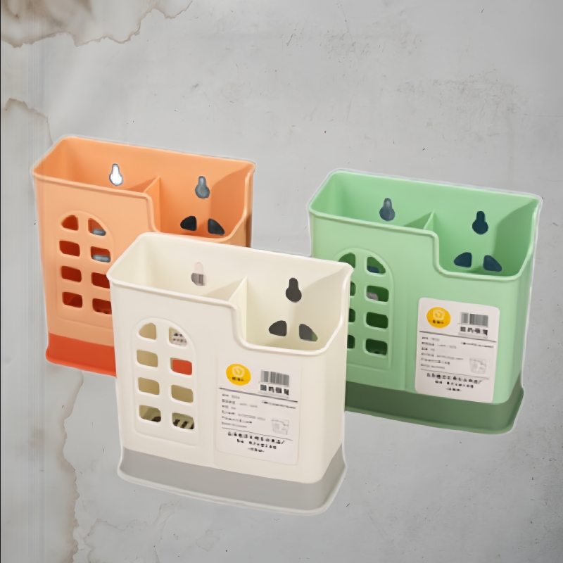 Ống Đựng Đũa Nhựa Caro 2 Ngăn 4