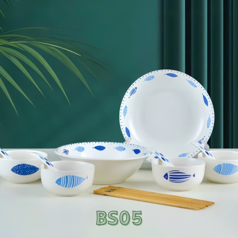 Set 14 Món Bát Dĩa Sứ Hình Cá Phong Cách Nhật 4