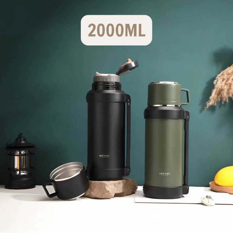 Bình Giữ Nhiệt Có Quai Xách Kèm Cốc 2000ML 3
