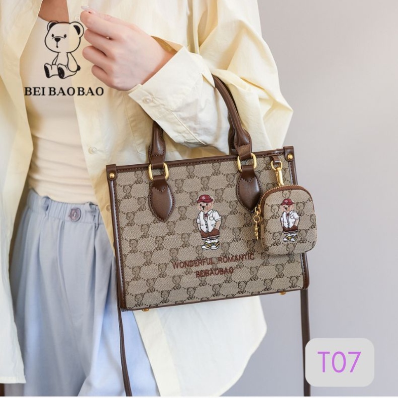 Túi Xách Tay Đeo Chéo Hoạ Tiết Gấu Kèm Túi Cao cấp 4