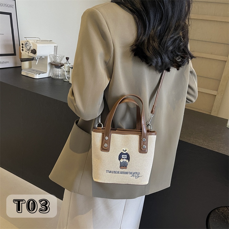 Túi Xách Vải Đeo Chéo Họa Tiết Gấu T03 - 5