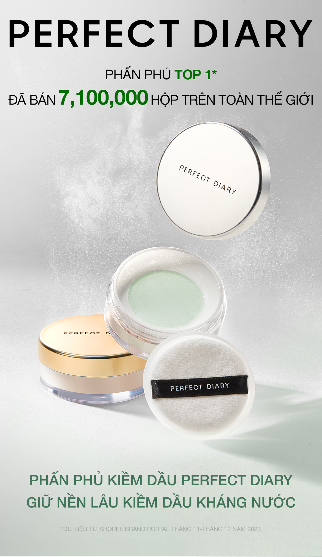 Phấn Phủ Bột Kiềm Dầu Perfect Diary Cloud Yarn Soft Focus Oil Control Loose Powder