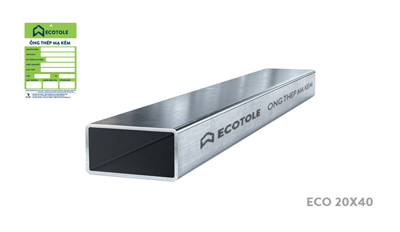 Thép hộp chữ nhật mạ kẽm Ecotole 20x40