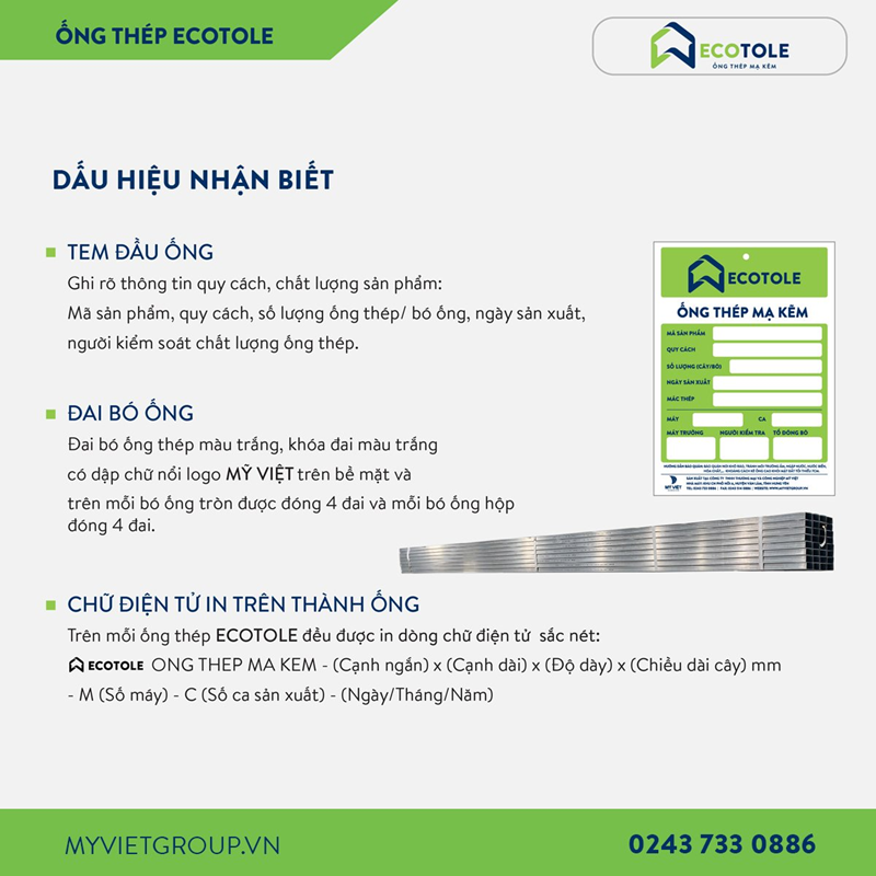 Thép hộp vuông mạ kẽm Ecotole 14x14
