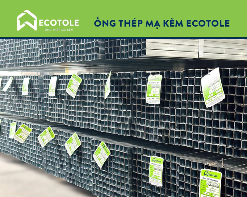 Thép hộp vuông mạ kẽm Ecotole 14x14