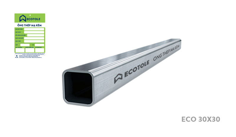 Thép hộp vuông mạ kẽm Ecotole 30x30