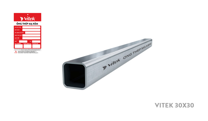 Thép hộp vuông mạ kẽm Vitek 30x30