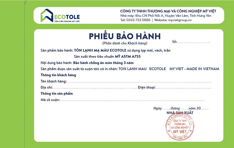 Tôn lạnh Ecotole sóng ngói khổ 1.1m