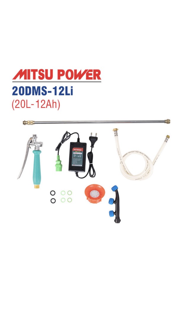 BÌNH XỊT ĐIỆN MITSU POWER 20DMS-12LI (20L,  12AH, BƠM ĐOI)