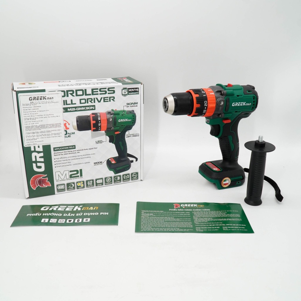 Thân Máy Khoan Pin Greekman M21-GMK90N ( Chưa Pin & Sạc )