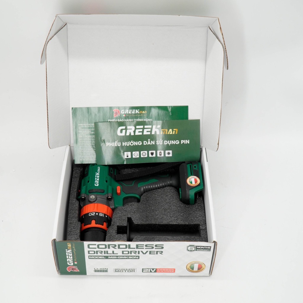 Thân Máy Khoan Pin Greekman M21-GMK90N ( Chưa Pin & Sạc )