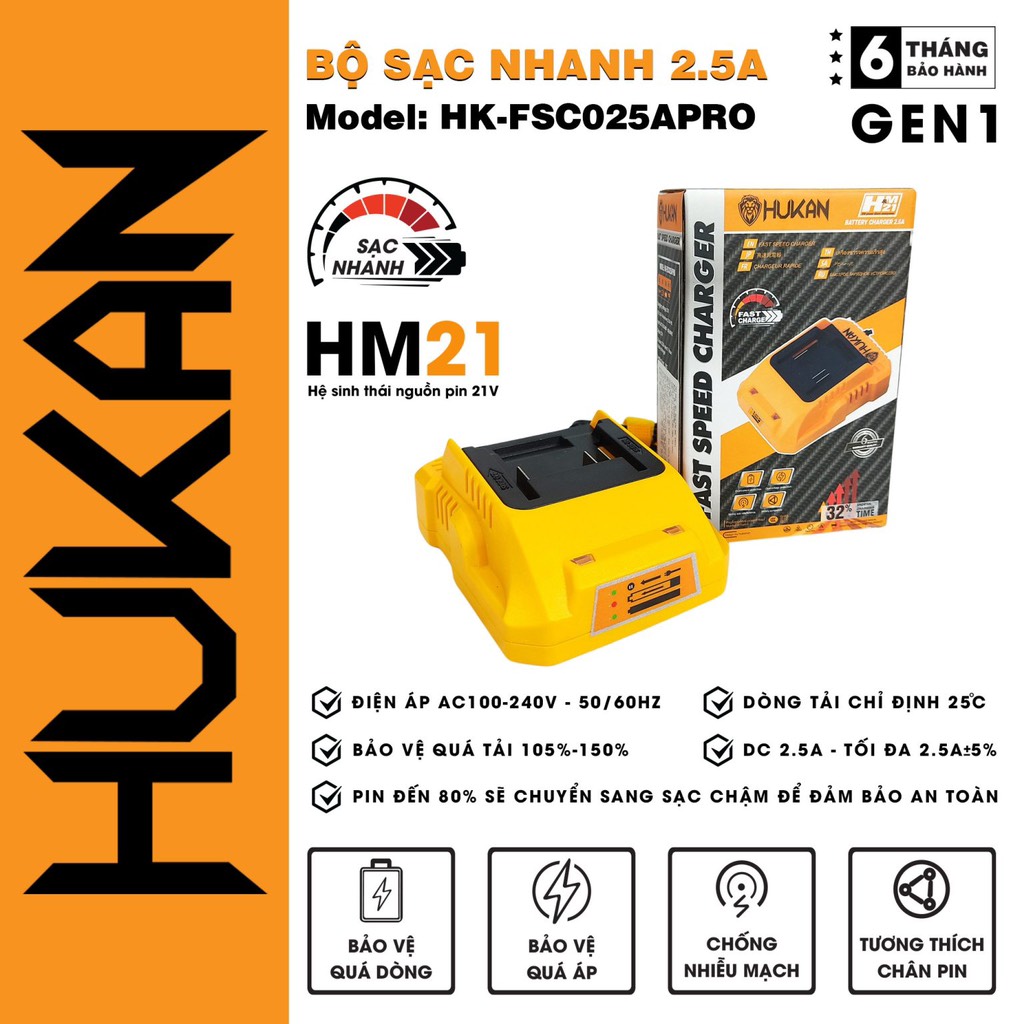 Bộ sạc nhanh 2,5A HUKAN