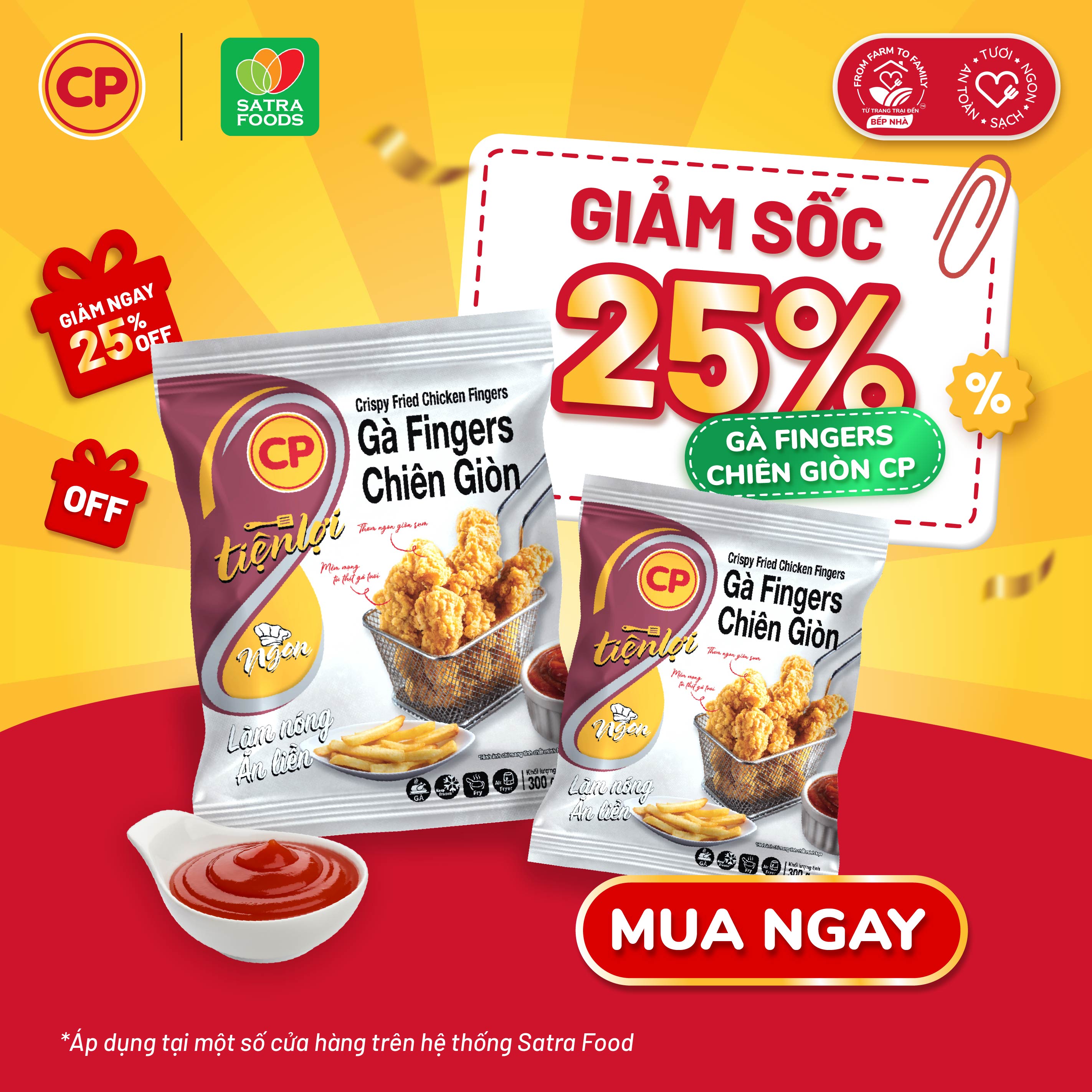 [CP x Satra Food] Giảm Ngay 25% Gà Fingers Chiên Giòn