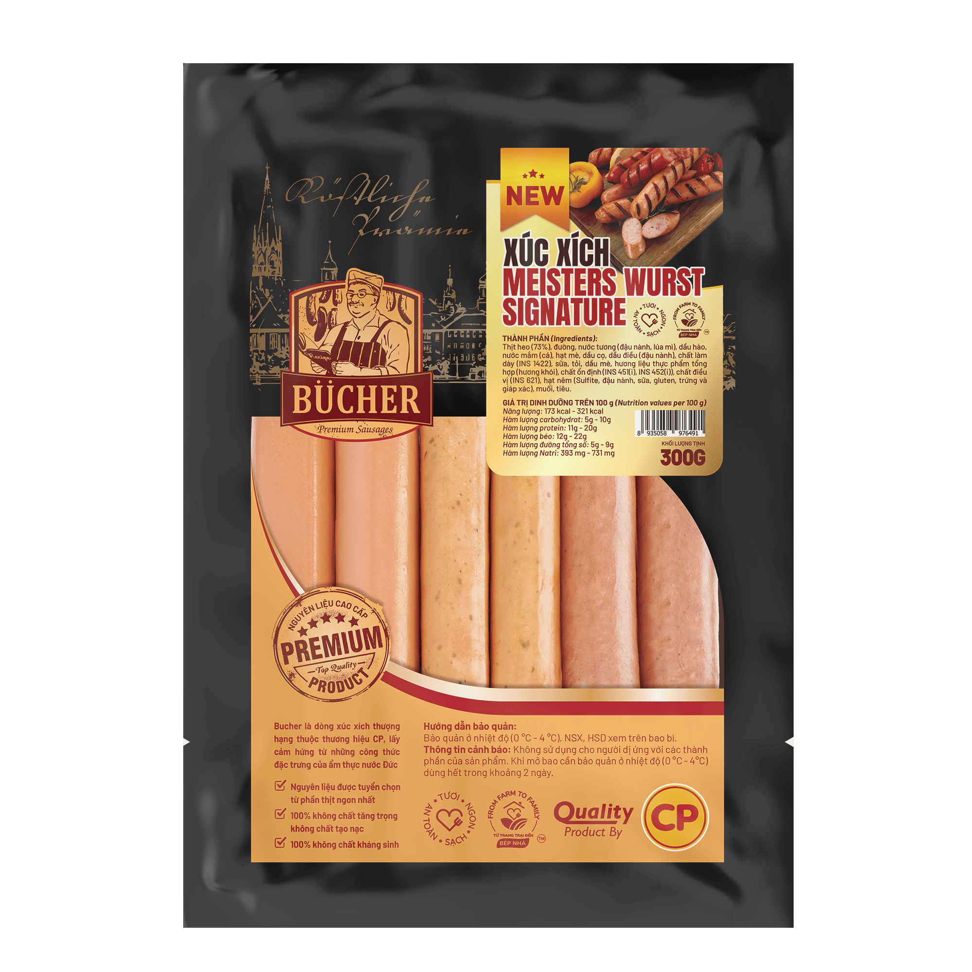CP Bucher Xúc Xích Meisters Wurst Signature