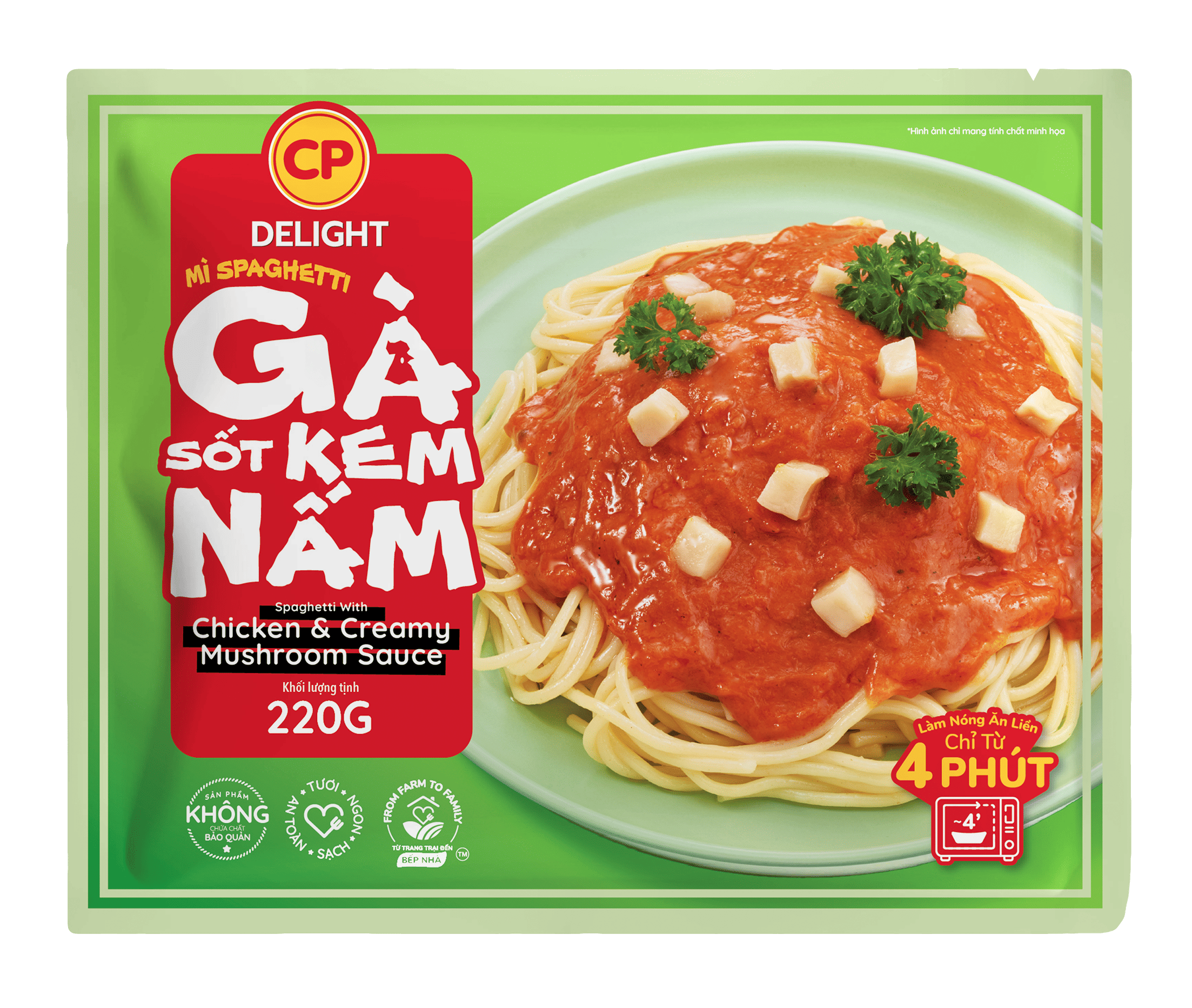 CP Delight Mì Spaghetti Gà Sốt Kem Nấm
