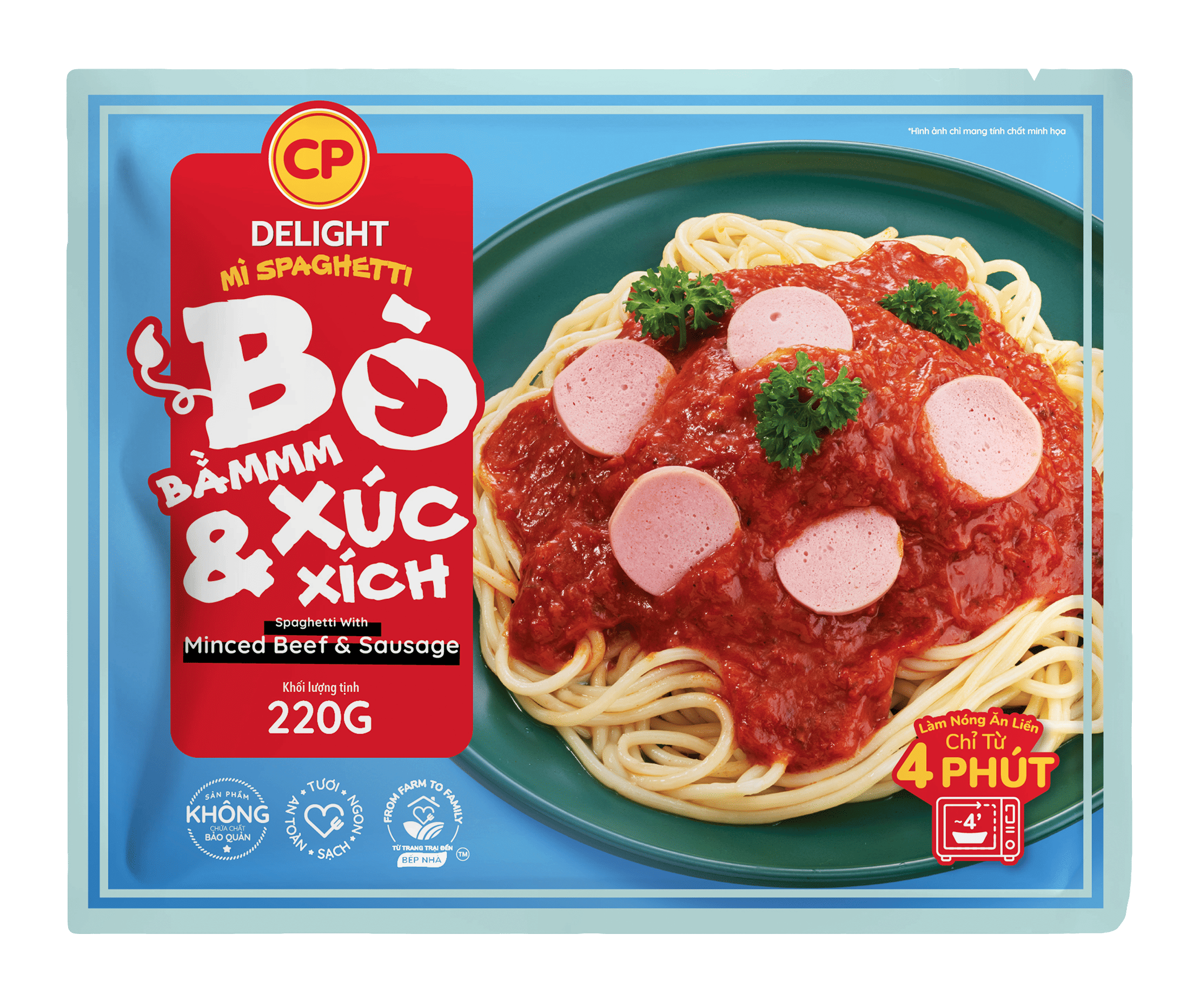 CP Delight Mì Spaghetti Bò Bằm Xúc Xích