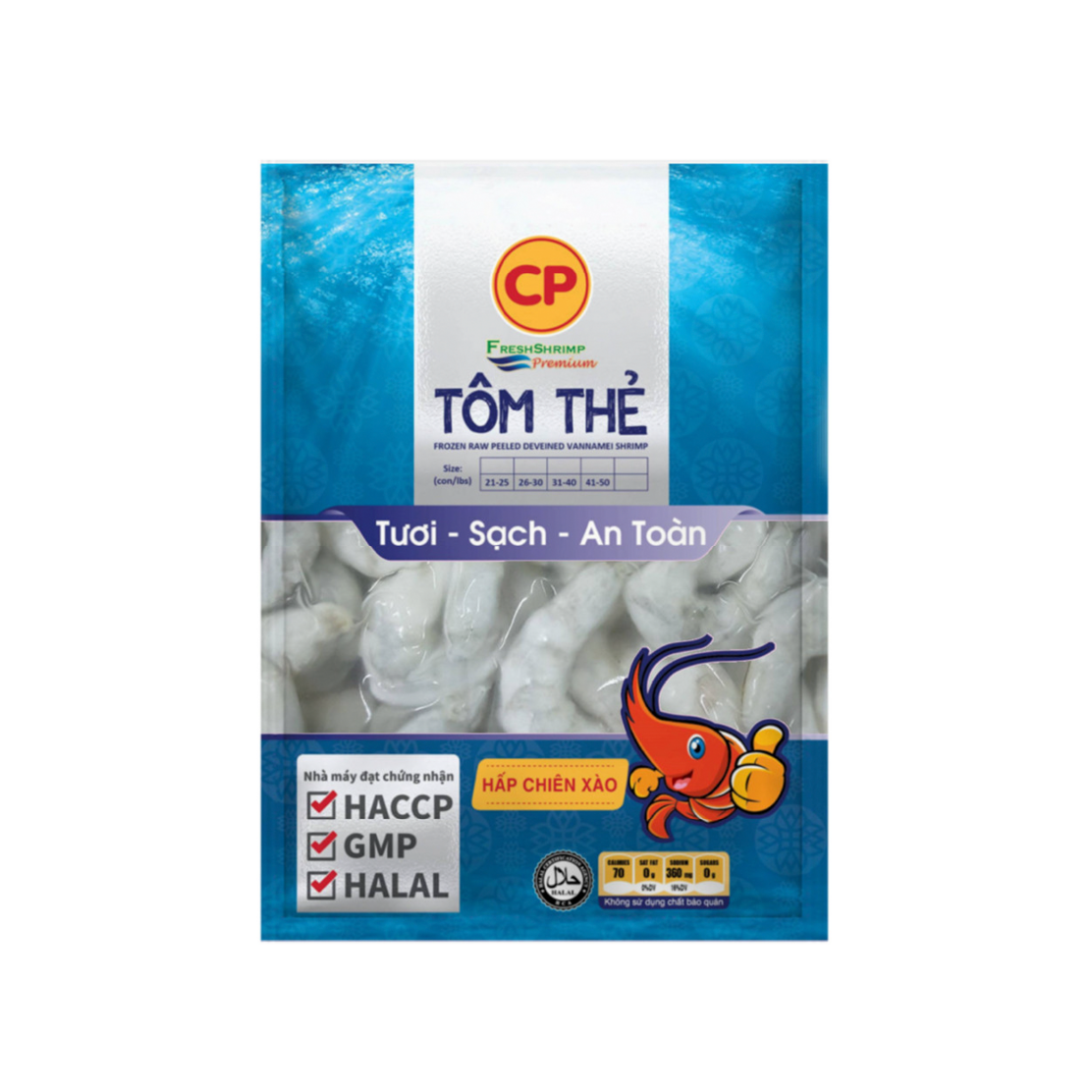CP Tôm Thẻ Bóc Vỏ Size 31-40