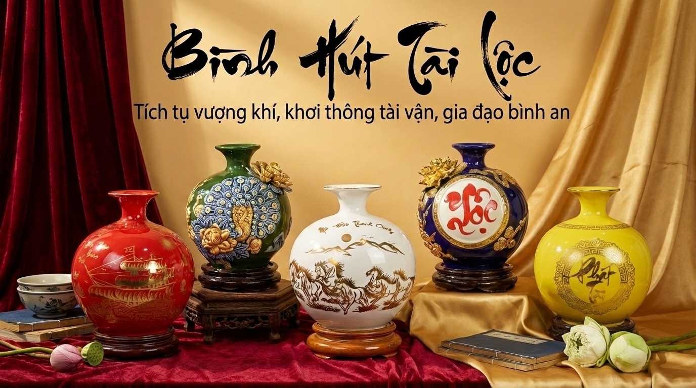 100+ Mẫu Bình Hút Lộc Bát Tràng Gốm Sứ Phong Thủy
