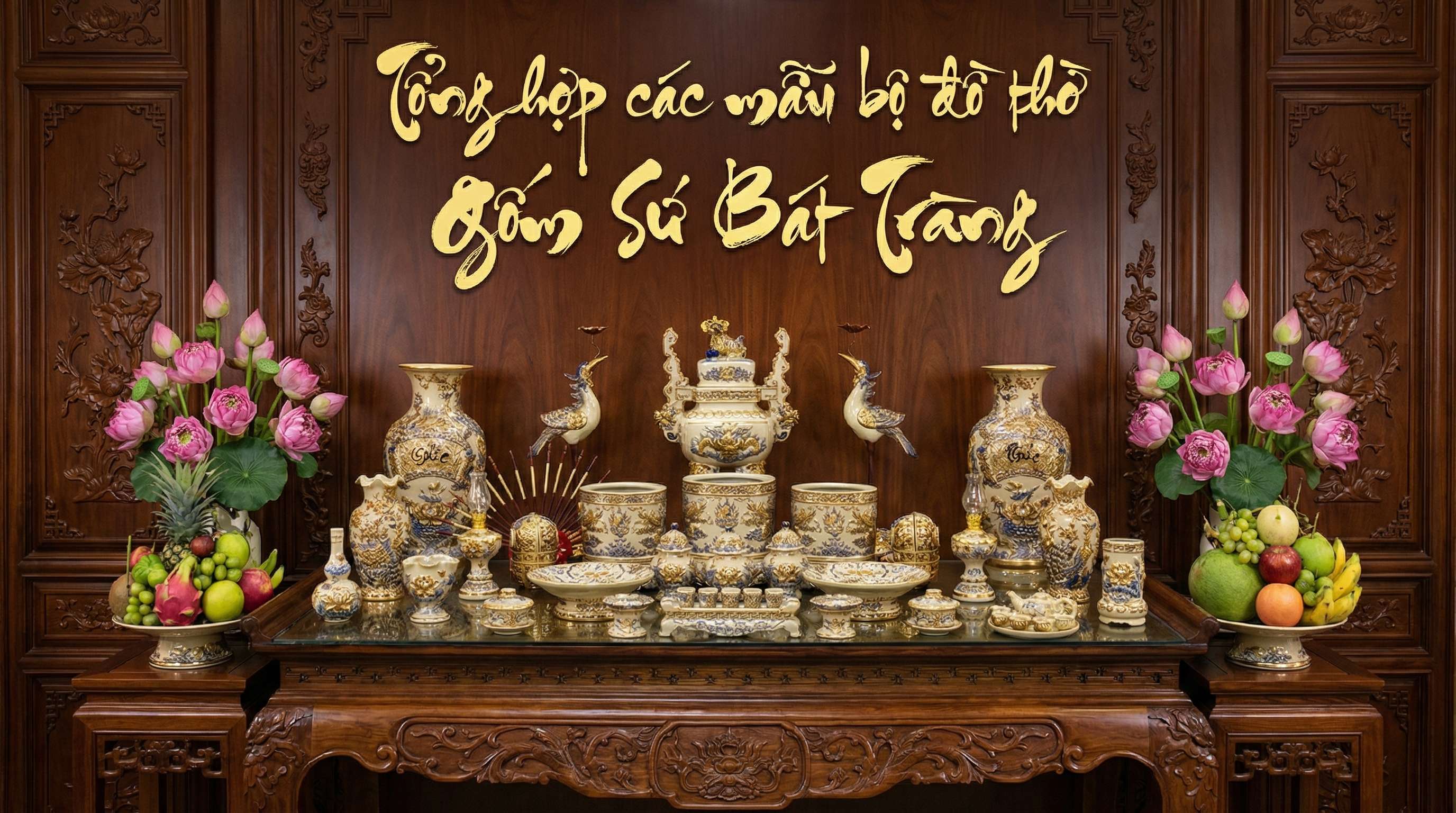 Tổng hợp các bộ đồ thờ Gốm Sứ Bát Tràng đẹp nhất