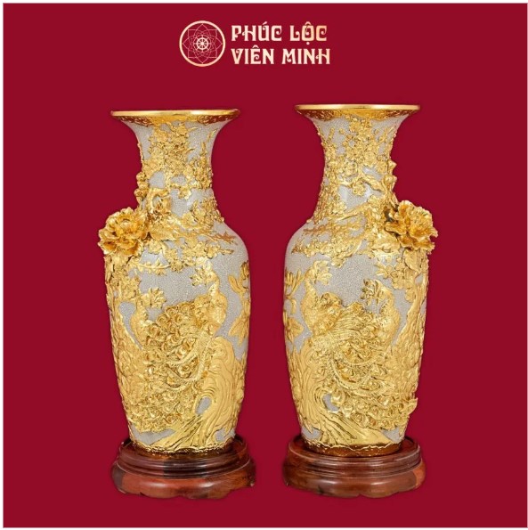 Bình Hoa Công Danh Phú Qúy Men Rạn Gốm Sứ Cao Cấp