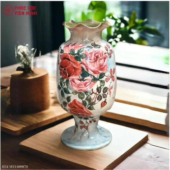 Bình Hoa Vẽ Tay Cao Cấp Độc Bản Gốm Sứ Bát Tràng