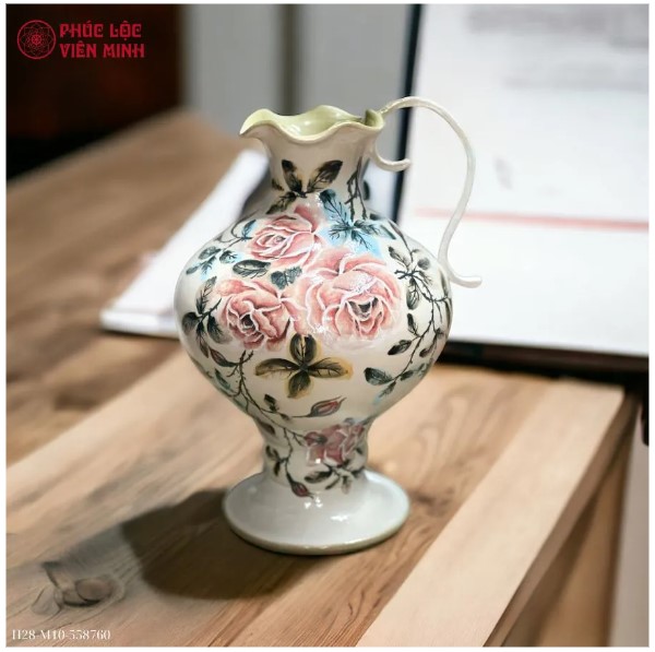 Bình Hoa Vẽ Tay Độc Bản Gốm Sứ Phúc Lộc Viên Minh