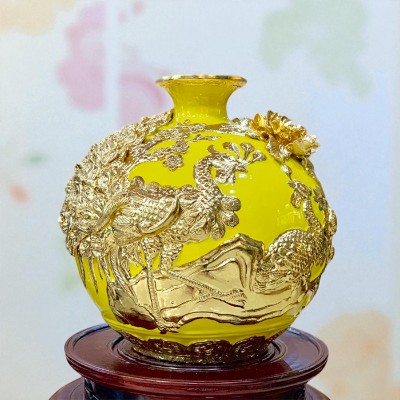 Bình Hút Lộc Dát Vàng, Khảm Bạc - Phúc Lộc Viên Minh