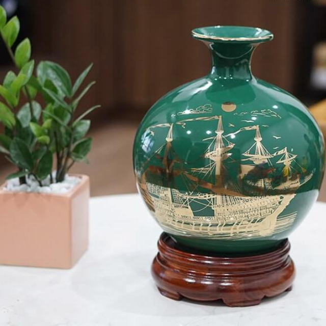 Bình Hút Tài Lộc Cho Người Mệnh Mộc - Gốm Sứ Bát Tràng - Phúc Lộc Viên Minh