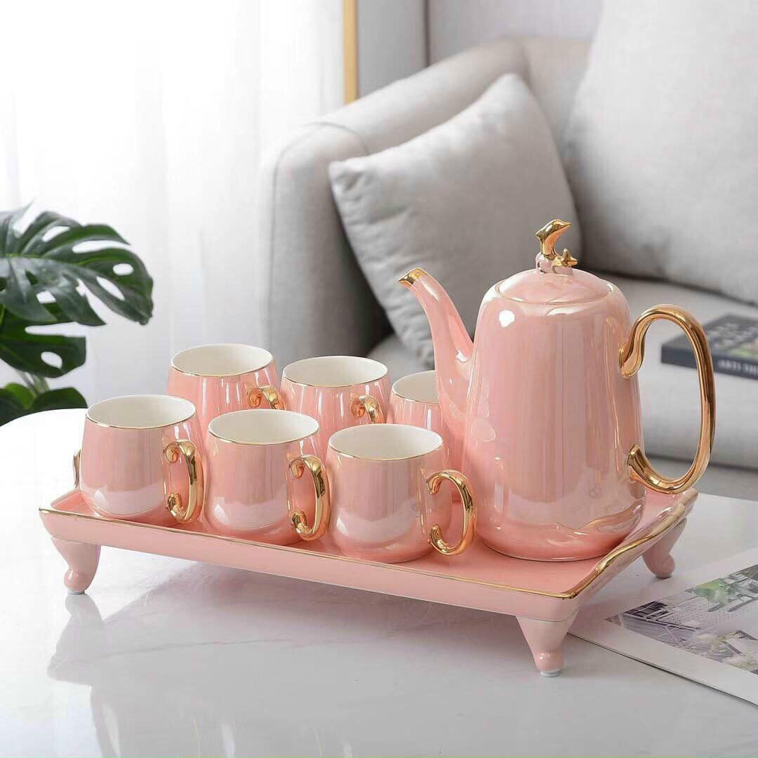 Bộ Ấm Chén Gốm Sứ Gia Dụng - Gốm Sứ Phúc Lộc Viên Minh