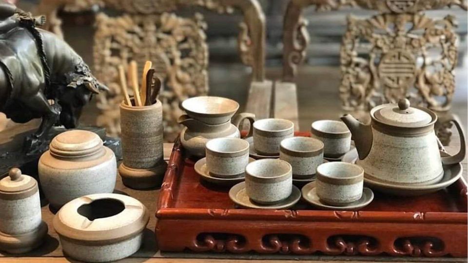 Bộ Ấm Chén Hồng Sa Gốm Sứ Phúc Lộc Viên Minh
