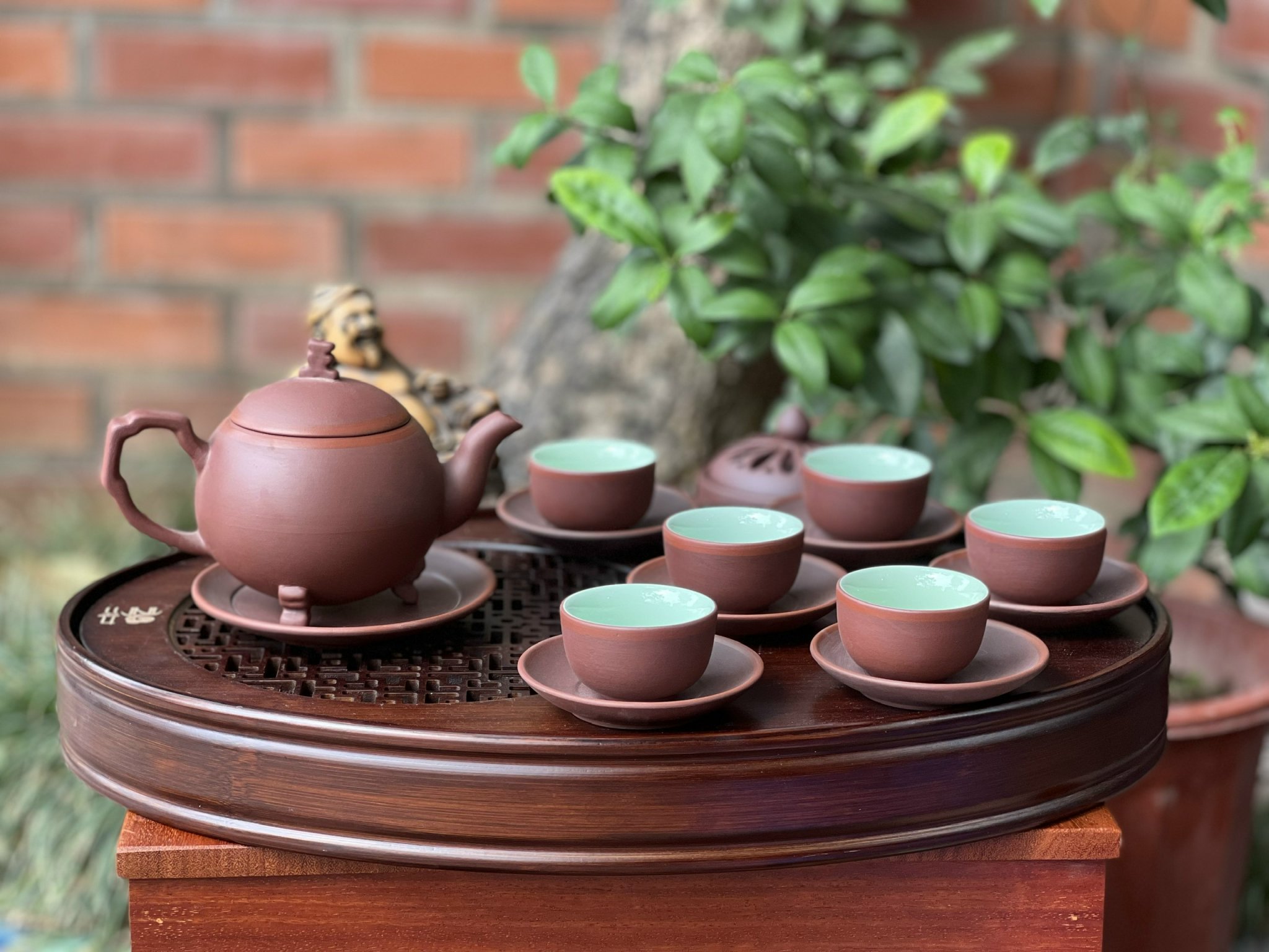 Bộ Ấm Chén Tử Sa Bát Tràng - Gốm Sứ Phúc Lộc Viên Minh