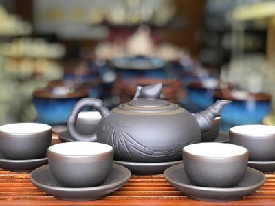 Bộ Ấm Trà Tử Sa Bát Tràng Cao Cấp - Phúc Lộc Viên Minh
