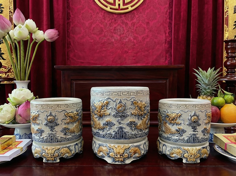Bộ ba bát hương cho không gian thờ cúng