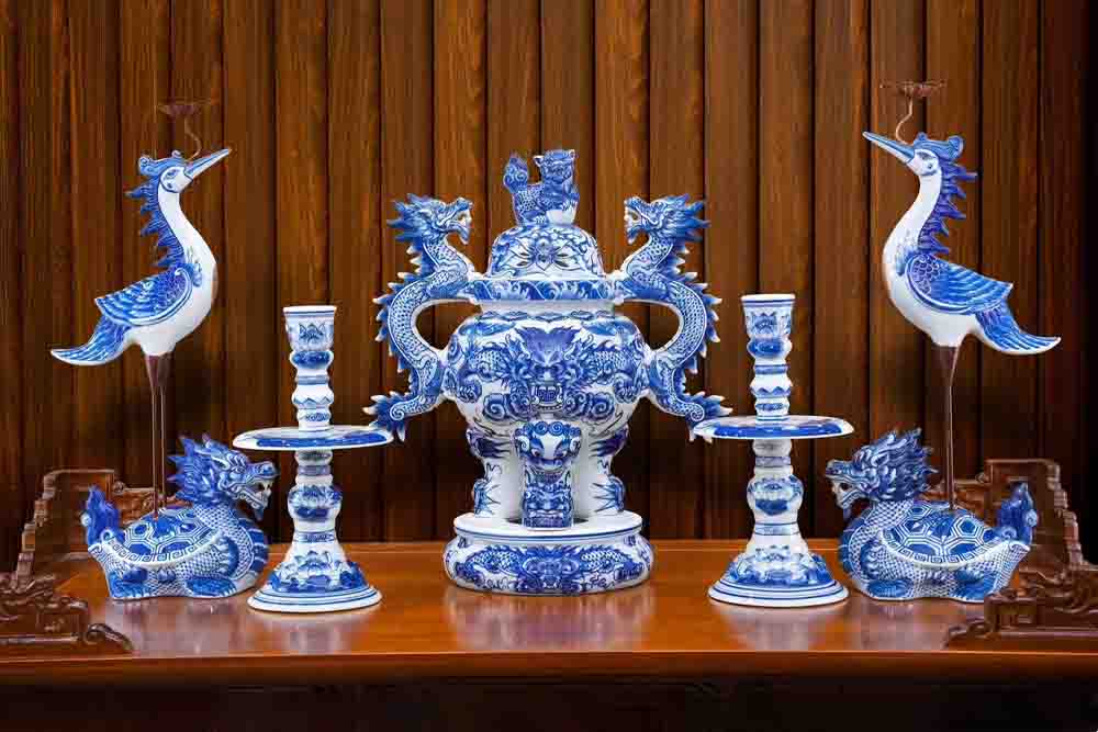 Bộ Ngũ Sự - Gốm Sứ Bát Tràng Cao Cấp