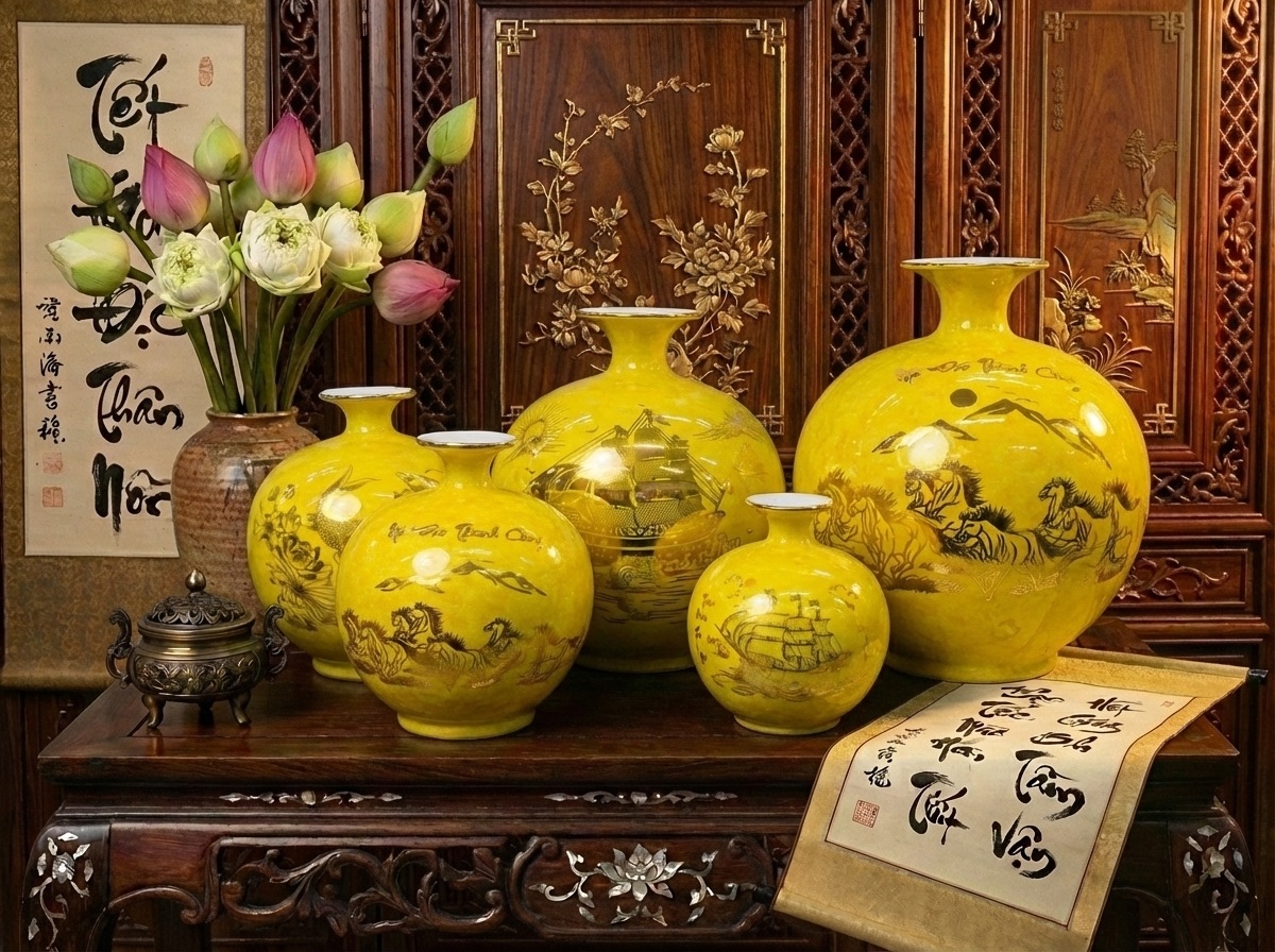 Bình Hút Lộc là gì - Hình ảnh tổng quan về bình gốm sứ phong thủy