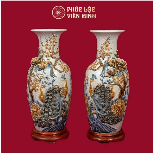 Lọ Hoa Công Danh Phú Qúy Gốm Sứ Phúc Lộc Viên Minh