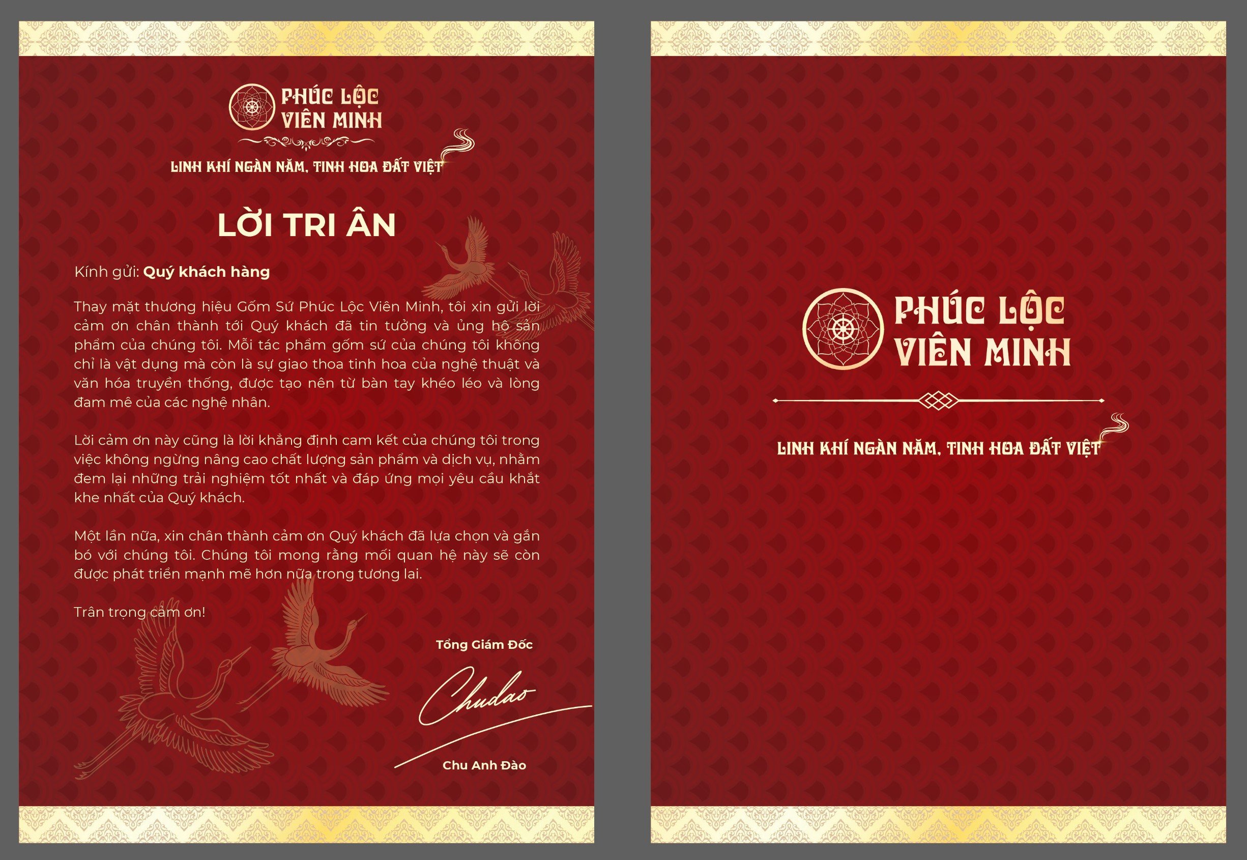 Lời Tri Ân Khách Hàng - Gốm Sứ Phúc Lộc Viên Minh