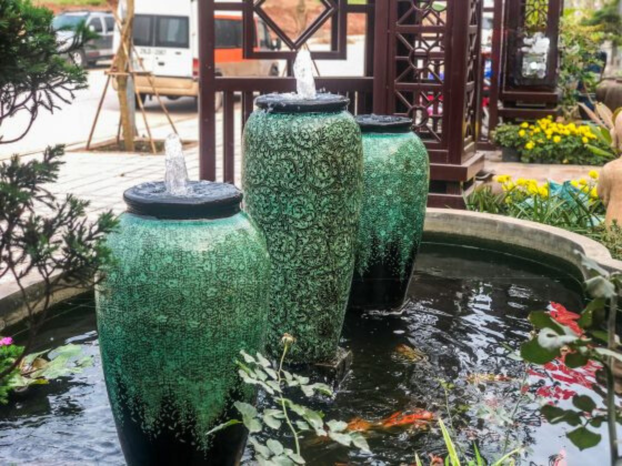 Lu Nước Trang Trí Sân Vườn Độc Đáo - Gốm Sứ Bát Tràng - Phúc Lộc Viên Minh